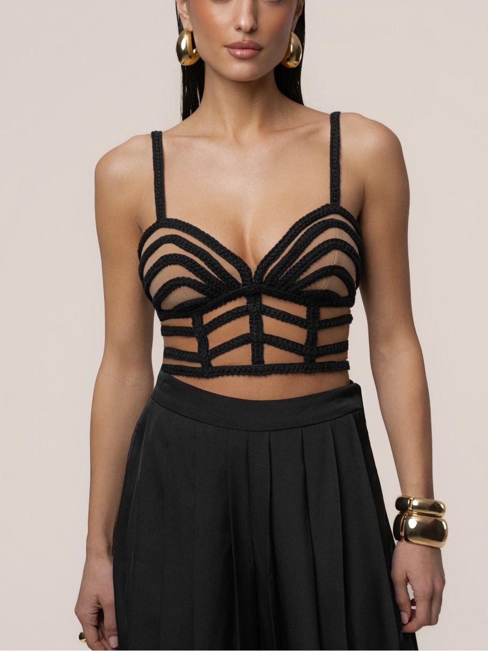 JLUXLABEL Black Serenity Bay Top XL